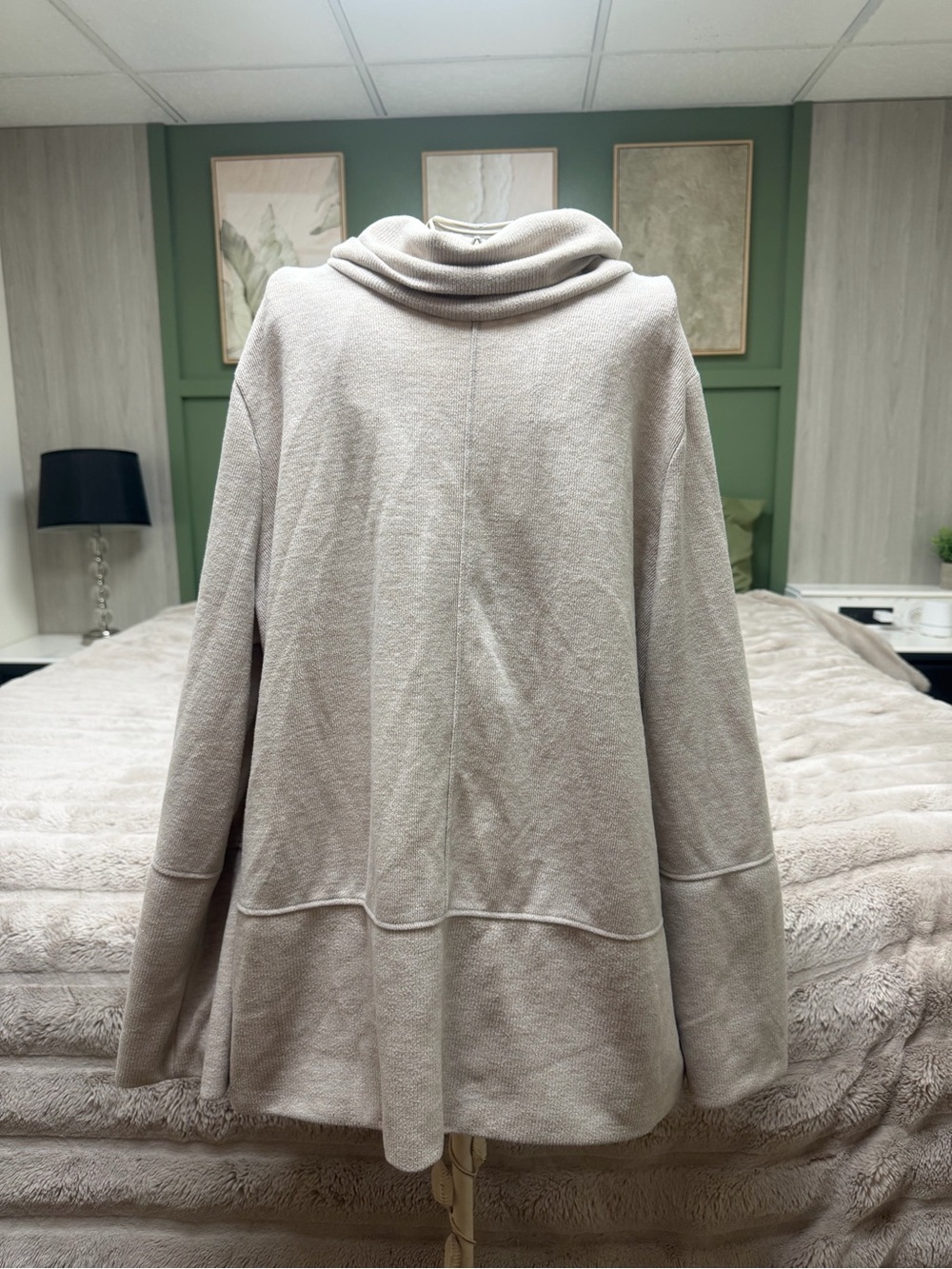 Simply Vera Vera Wang Taupe/Grey Cowl Neck Sweater